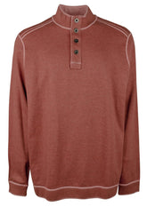 Tommy Bahama Men's Flipfield Snap Mock Sweatshirt Pullover Candy Rose Heather Small